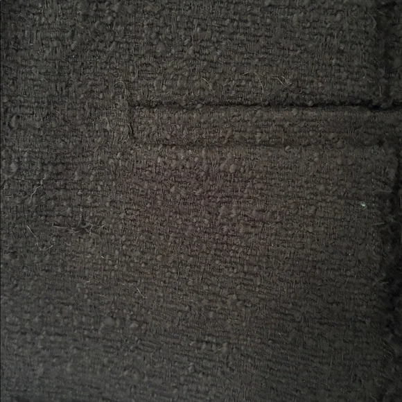 Zara black tweed like jacket with crystal like buttons. Has shoulder pads. - Picture 5 of 8